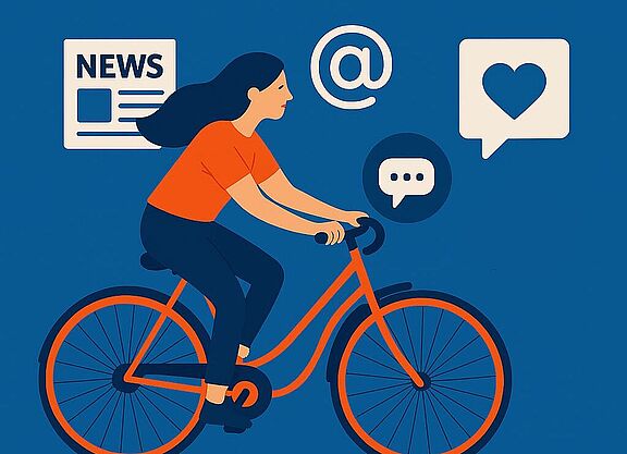 Person auf Fahrrad symbolisch