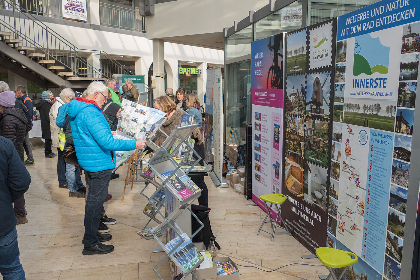 Messestand mit Stellwand, Inhalt Innerste Radweg