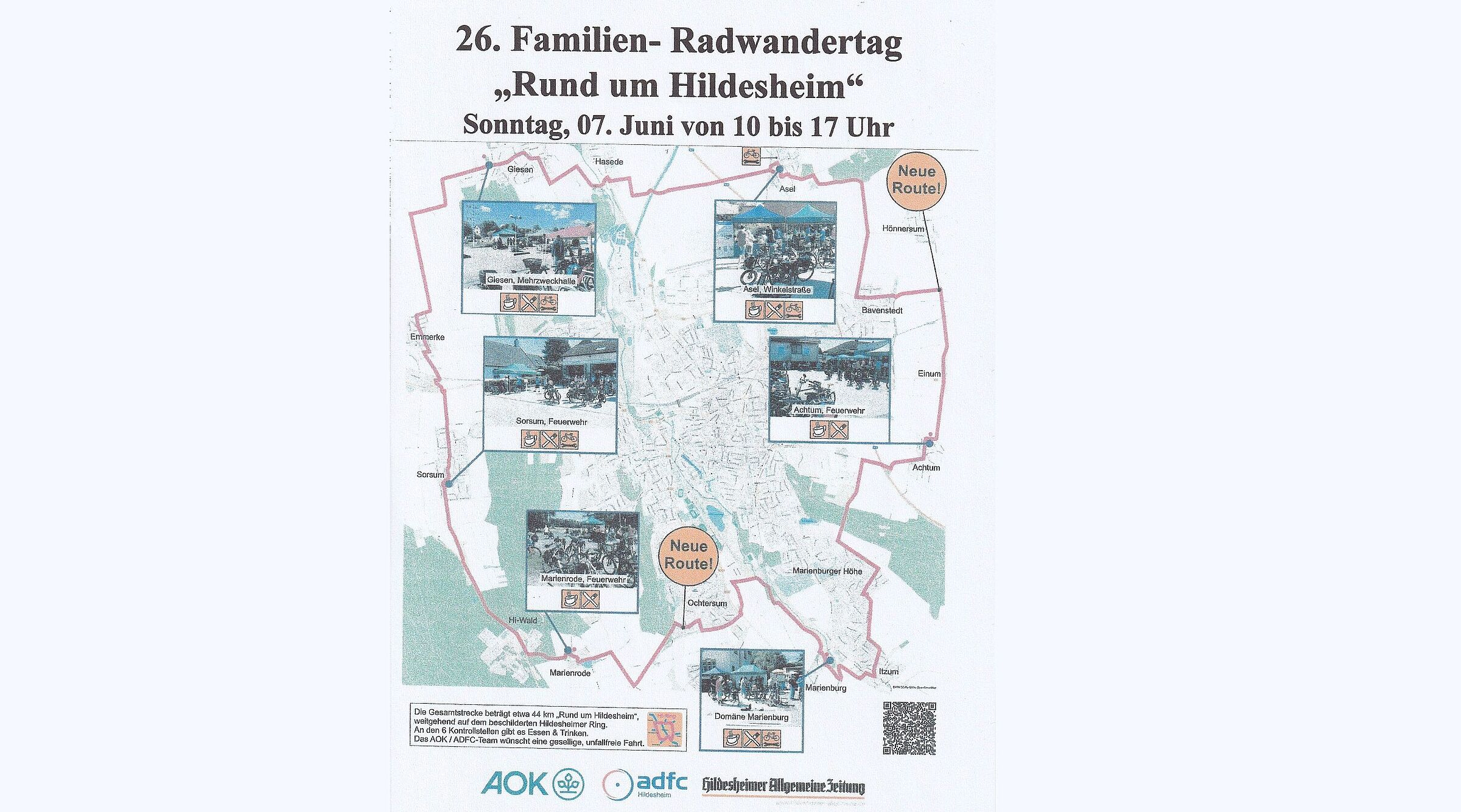 Bild mit Karte zum Radwandertag 2026