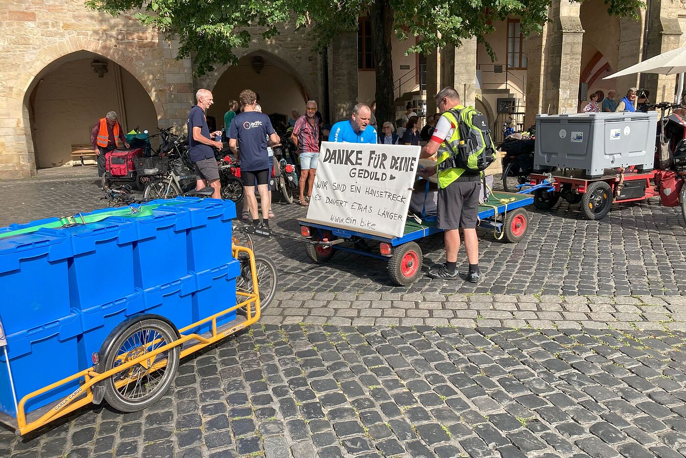 Lastenräder auf dem Hildesheimer Marktplatz