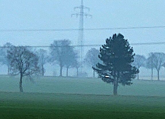 Nebel ziehen über die Felder
